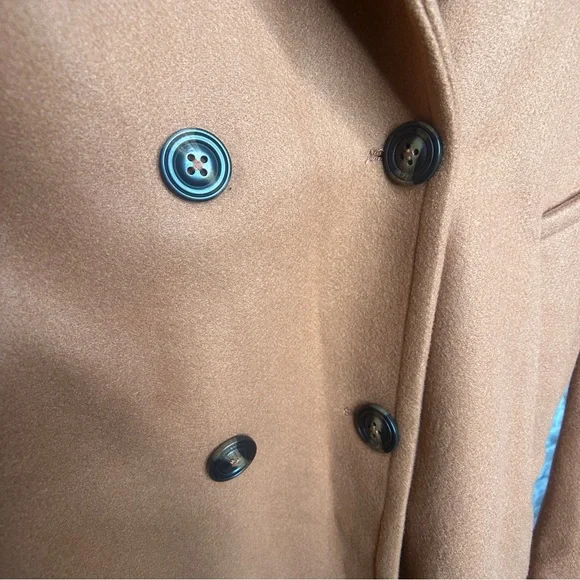 EUC XULIKU Women's Brown Double-Breasted Trench Coat Faux Fur Collar Size XXL - Picture 7 of 16